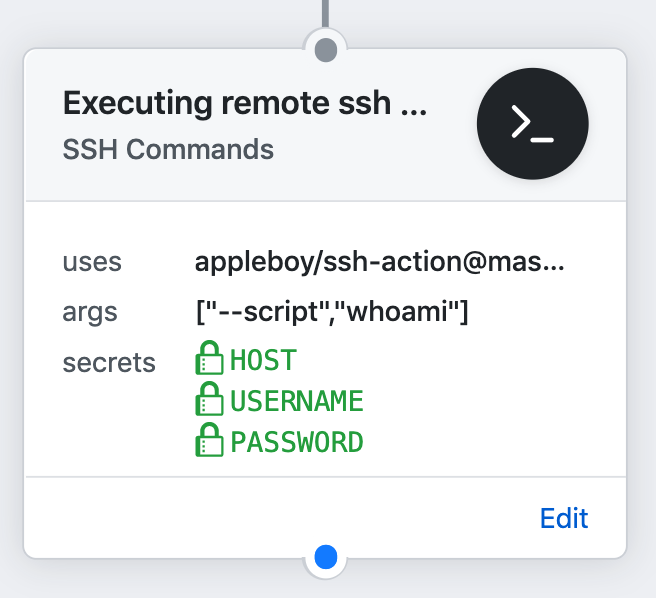 ssh workflow